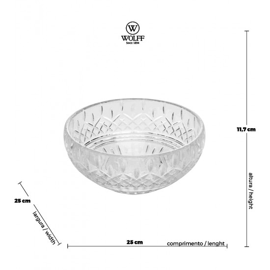 Centro De Mesa 25cm por 11,7cm Lys Decorativo Cristal Ecológico